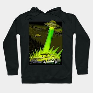 Alien destroy the police car T-shirt Hoodie